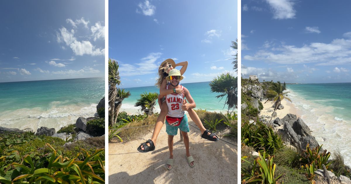 Plaja de sub ruinele maya din Tulum, Mexic