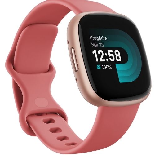 Fitbit Versa 4 smartwatch bun