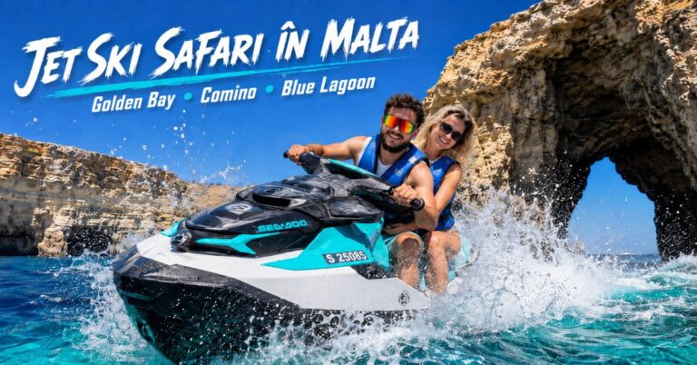 Jet ski safari în Malta: de la Golden Bay la Popeye Village și Blue Lagoon
