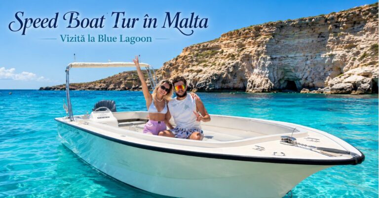 O zi pe mare în Malta: tur privat cu speedboat spre Comino și Blue Lagoon