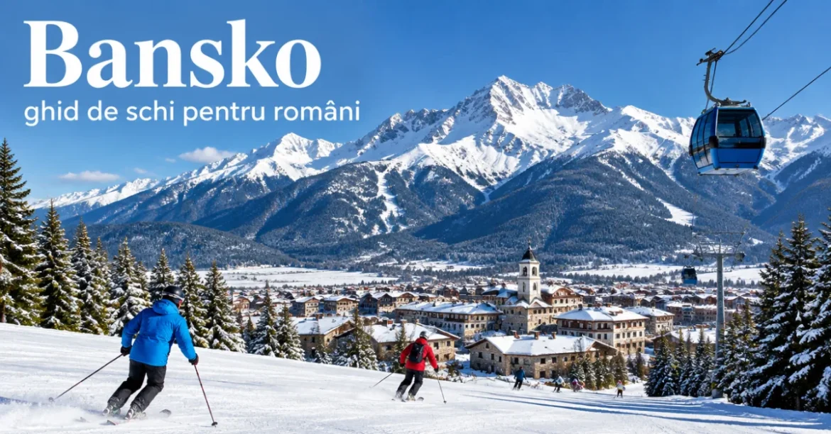 Pârtie de schi în Bansko, sub Munții Pirin