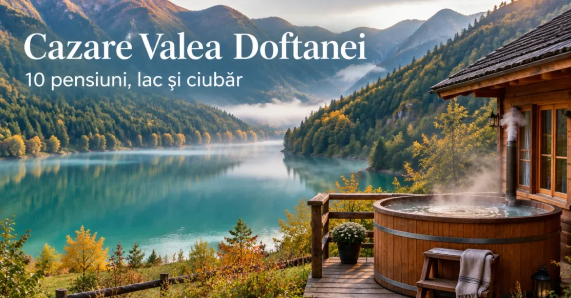 Lacul Paltinu din Valea Doftanei și o cabană cu ciubăr