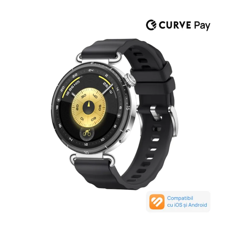 Huawei Watch GT 6 de 41 mm cu carcasă neagră din oțel