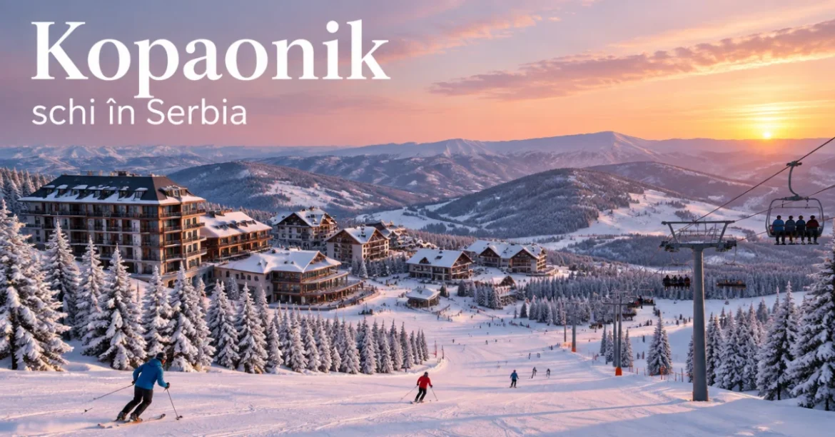 Stațiunea de schi Kopaonik, Serbia, la apus