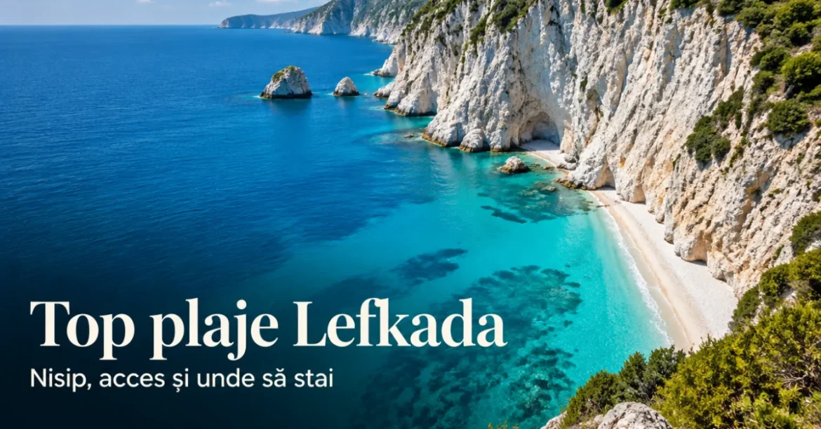 Top plaje Lefkada: faleză albă și apă turcoaz
