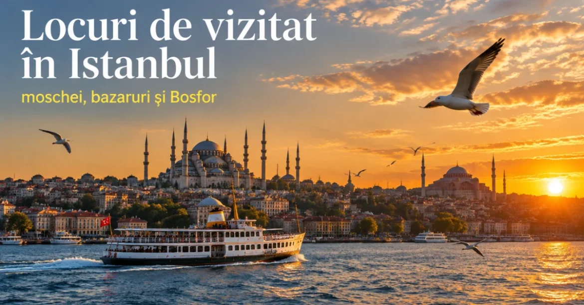 Locuri de vizitat în Istanbul: moschei și feribot pe Bosfor la apus