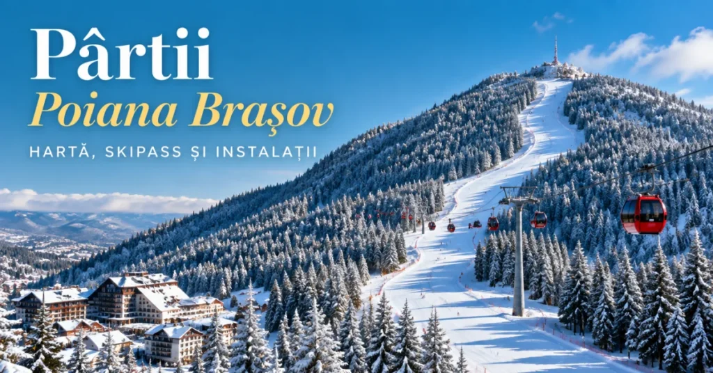 Pârtii Poiana Brașov 2026-2027: 7 pârtii, skipass, webcam