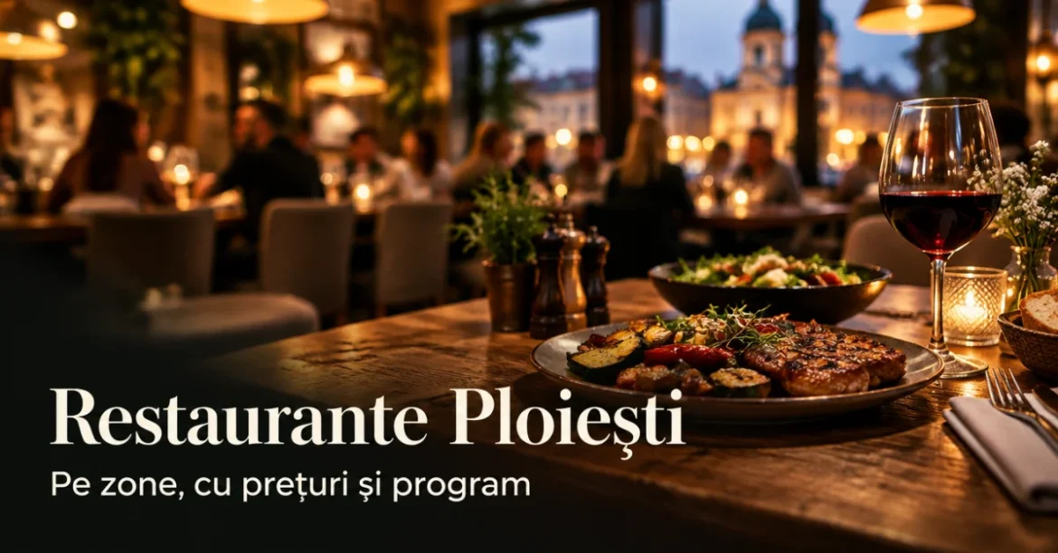 Restaurante din Ploiești: masă pusă într-un restaurant de seară