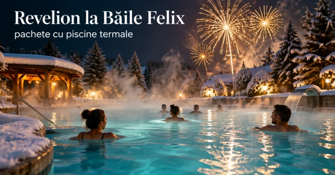 Revelion la Băile Felix: piscină termală în aer liber iarna, cu abur și artificii